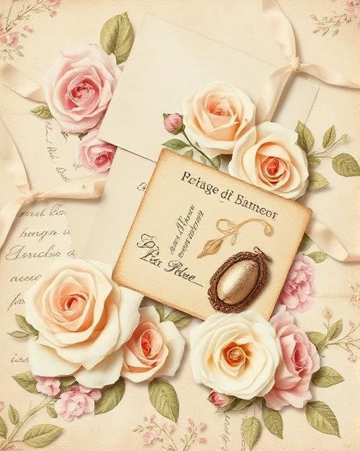 Arte vintage estilo francês shabby chic