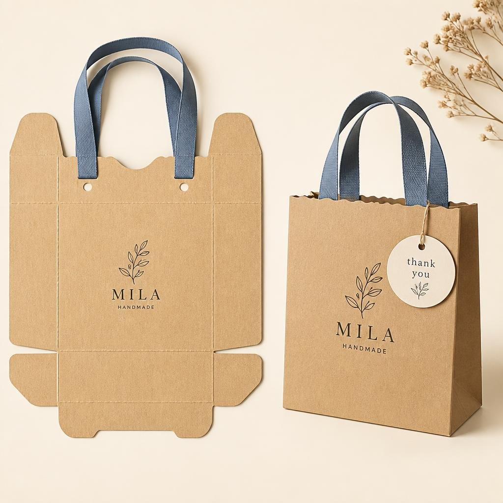 Molde de sacolinha de papel personalizada